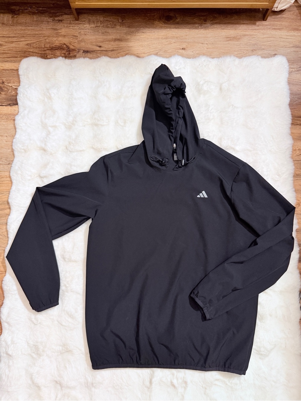 Adidas Men’s Black Hooded Pullover Windbreaker Size M